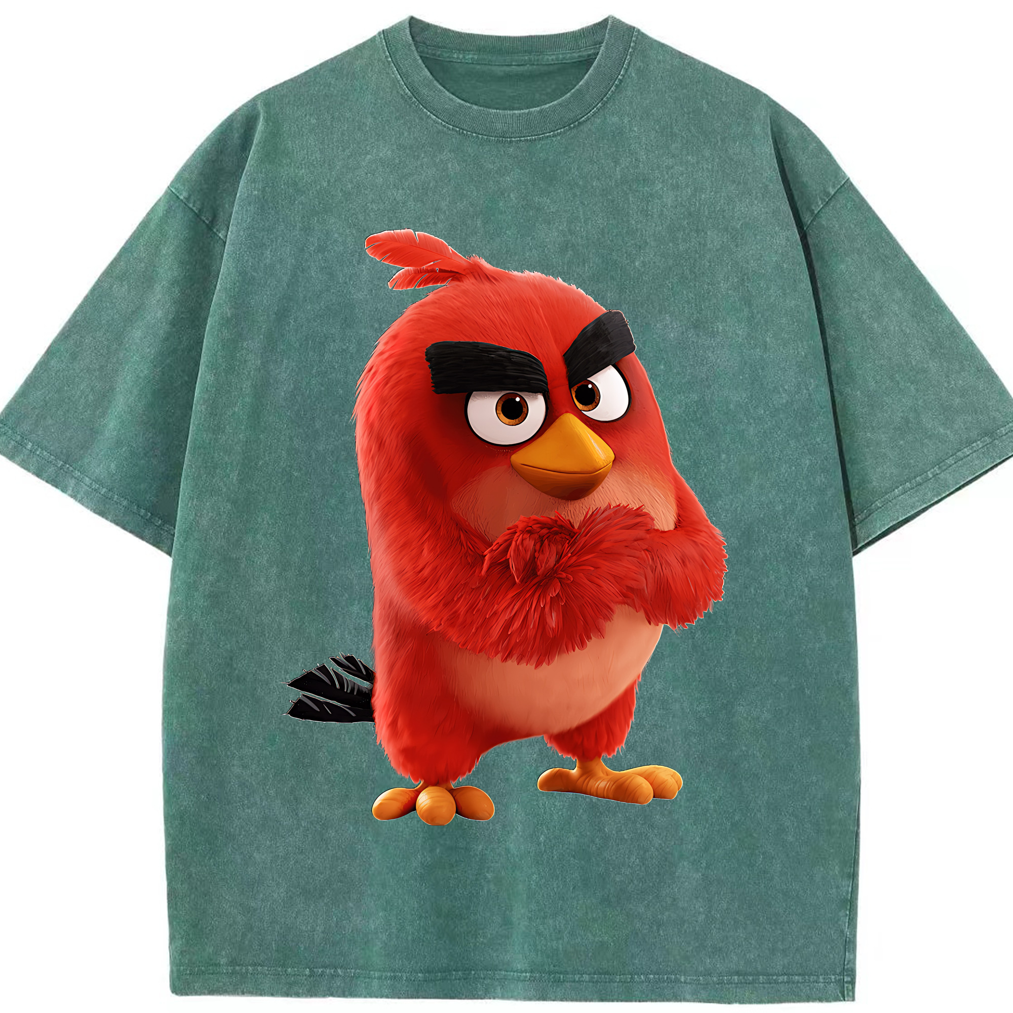 （画像用） Angry Birds アングリーバード 綿100% ヴィンテージ風 半袖Tシャツ（フロントプリント）